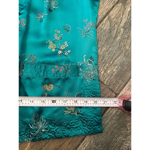 Peony Brand Retro Vintage Green red reversible 70’s 80’s. silk jacket Size 38 - Picture 8 of 14